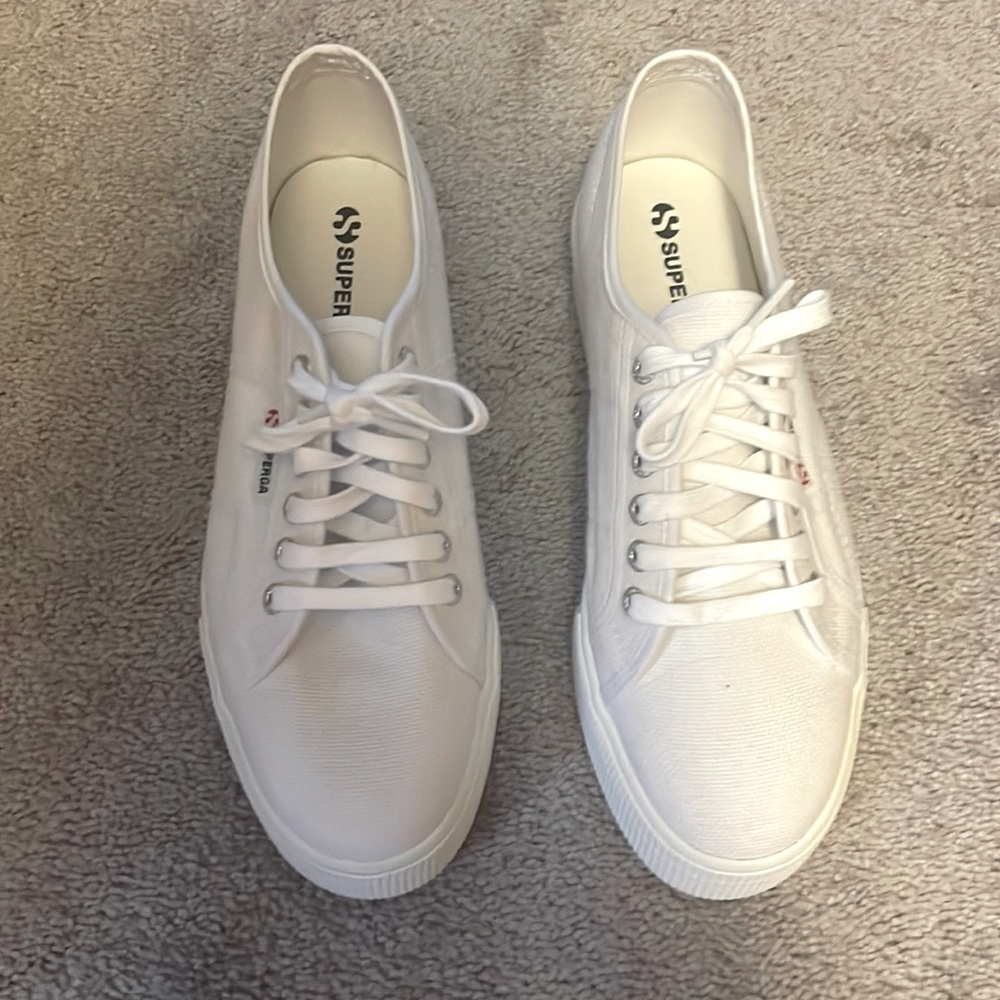 Women’s white platform Superga’s
